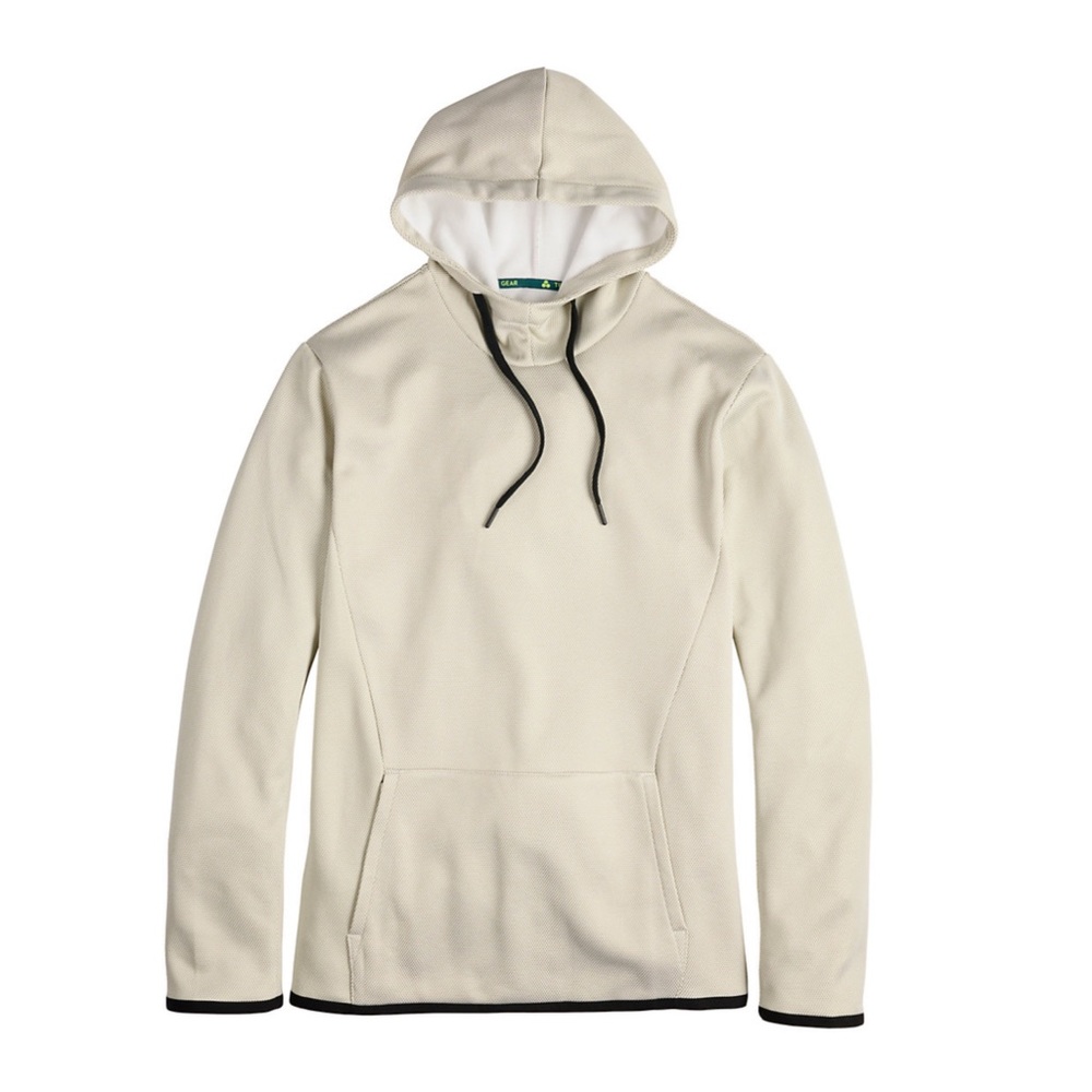 NWT Men's Tek Gear Performance Fleece Hoodie  White Beige Size XL